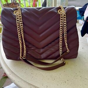 Cato Faux Leather Burgundy/Maroon Flap Style Bag